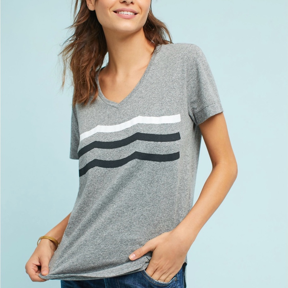 Sol Angeles Gray V-Neck Tee